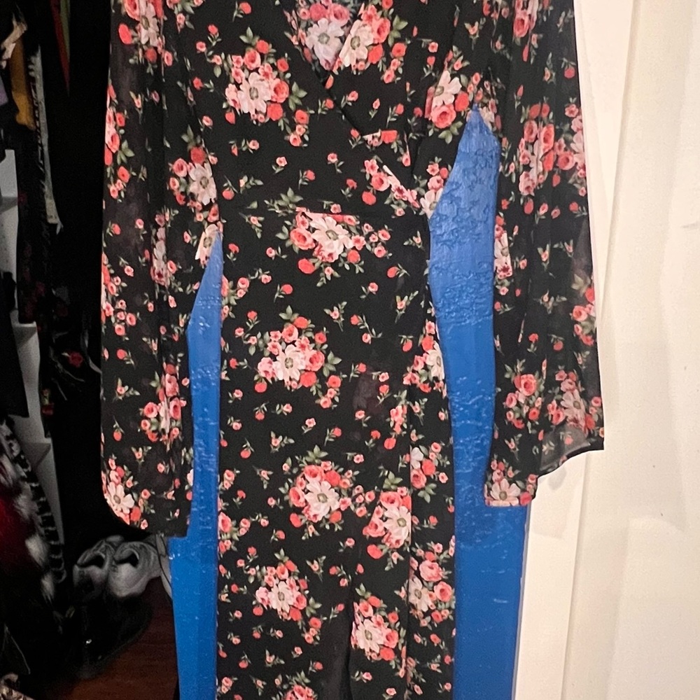 Floral Black Dress